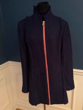 Sail to Sable Navy Tweed Coat Jacket